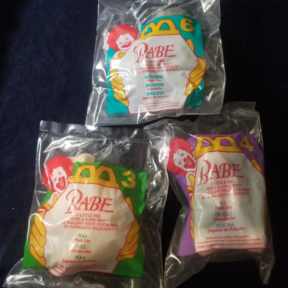 NIB NWOT 1995 Babe movie McDonalds toys, 3 of 4